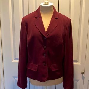 Burgundy peplum style suit jacket. Jones New York suit. Size 12